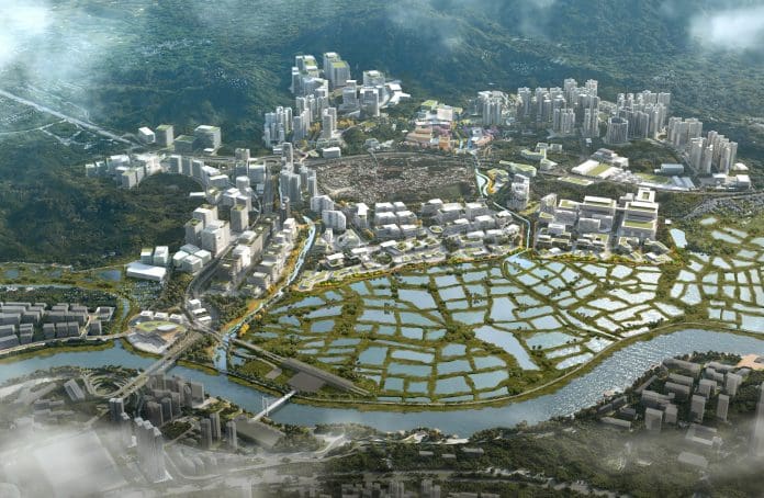 Artistic-Impression---San-Tin-Technopole An artistic impression of the San Tin Technopole city