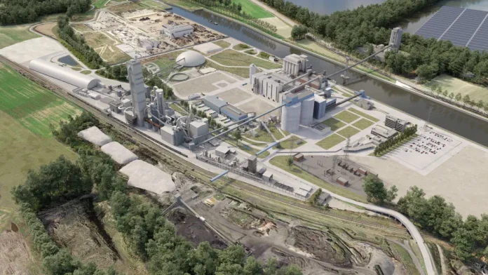 go4zero_global_view_from_cpu.jpg A computer generated aerial view of the Go4Zero net zero cement plant in Obourg, Belgium.