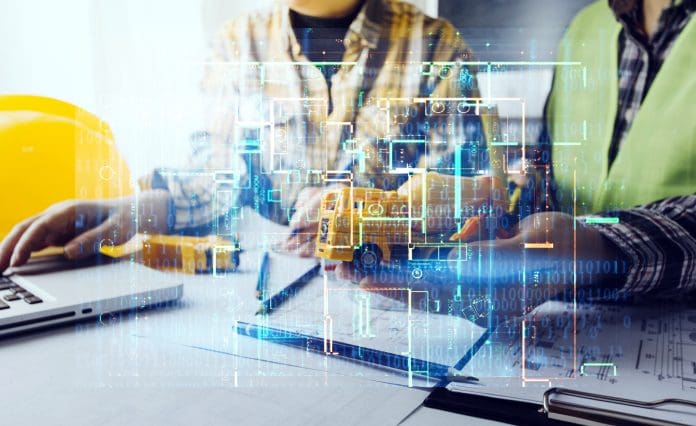 engineer working at a drawings of house in office for discussing. Engineering tools and construction concept. engineer working at a drawings of house in office for discussing. Engineering tools and construction concept.