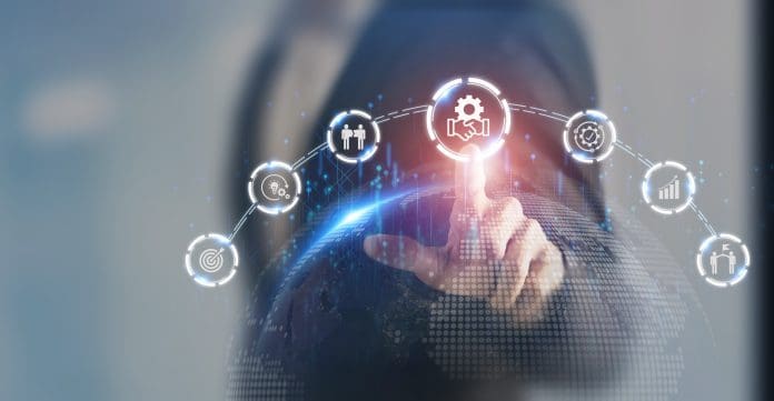 Business ecosystems and partnerships concept. Business collaboration strategies. The value of network and solution of creating new opportunities.  Task relations, collaboration, team building. IoT construction project management platform Wakecap acquires Crews by Core