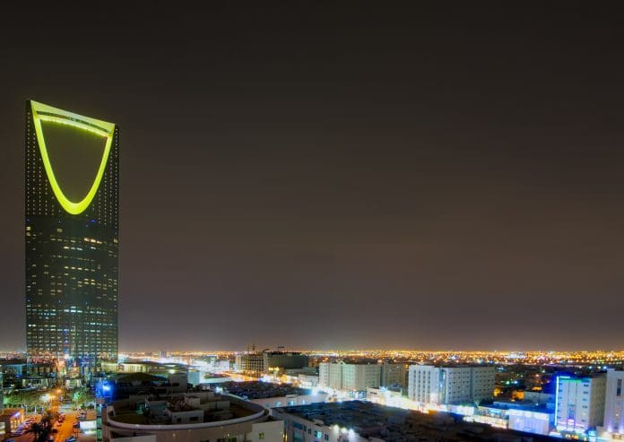 Riyadh City Capital of Saudi Arabia Skyline at Night Riyadh, capital of Saudi Arabia, at night. It is one of five cities included in the digital twin project