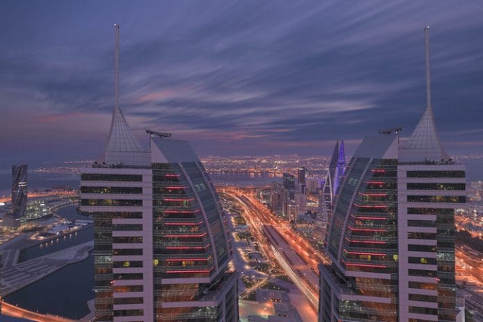 Bahrain cityscape Bahrain cityscape at night