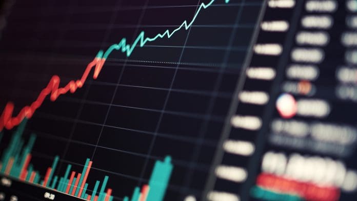 Cryptocurrency and Oil Prices Finance and Economy, Stock Market and Exchange Rates Representative random line style stock market and exchange screen