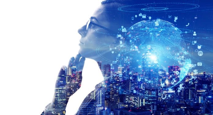 AI (Artificial Intelligence) concept. Communication network. AI (Artificial Intelligence) concept. Communication network.